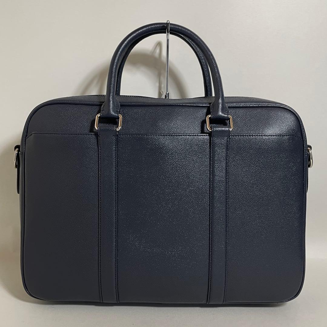 2602-161｜美品｜コーチ 2WAYビジネスバッグ レザー ネイビー - メルカリ
