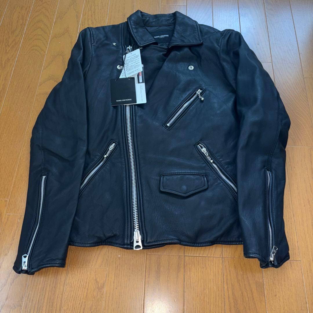 n*o様 新品未使用☆ナノユニバース☆羊革ライダースジャケット黒　S NANO universe（ナノ・ユニバース） 革ジャン ライダース ラムナッパ