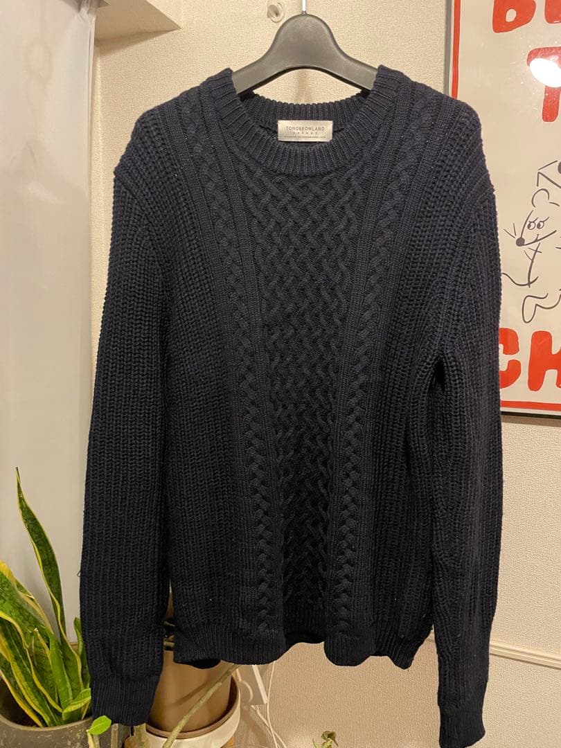 TOMORROWLAND トゥモローランド　ネイビー ニット　Lサイズ