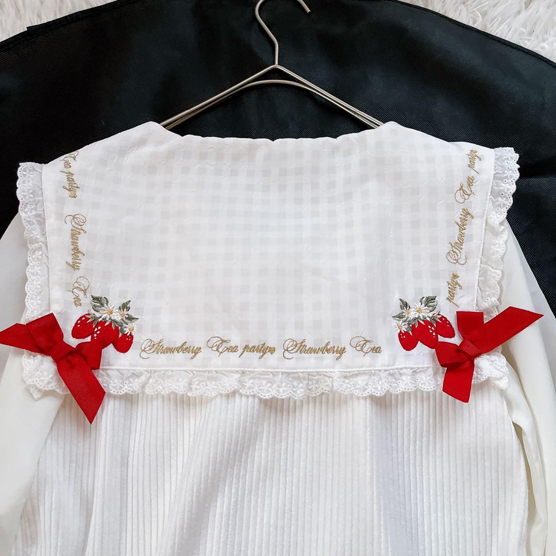 極美品✨22SS リズリサ Strawberryセーラートップス いちご刺繍 - メルカリ