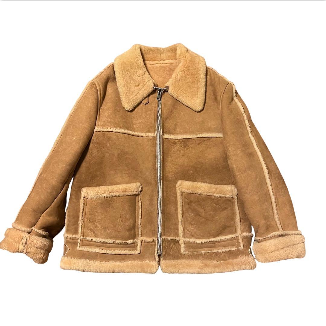 激シブ！ビックサイズ46！80sヴィンテージ！リアルムートン ジャケット