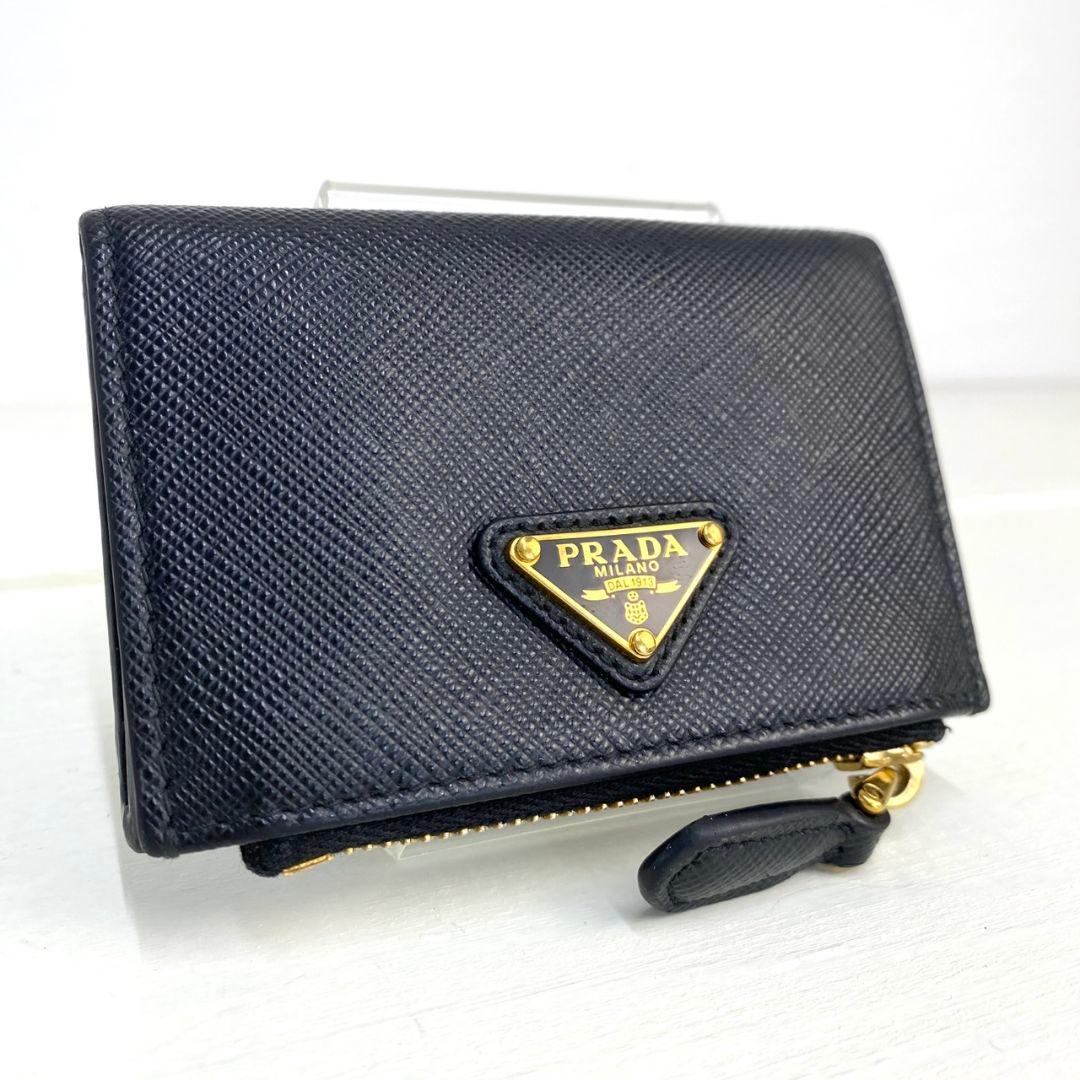 美品 現行✨ プラダ ケース サフィアーノ レザー トライアングル