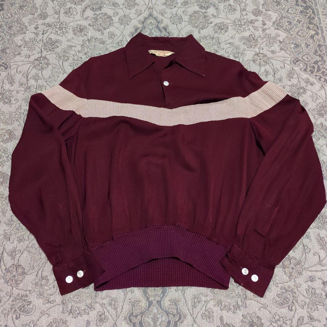 50s McGREGOR レーヨンギャバ リブシャツ ロカビリー 古着