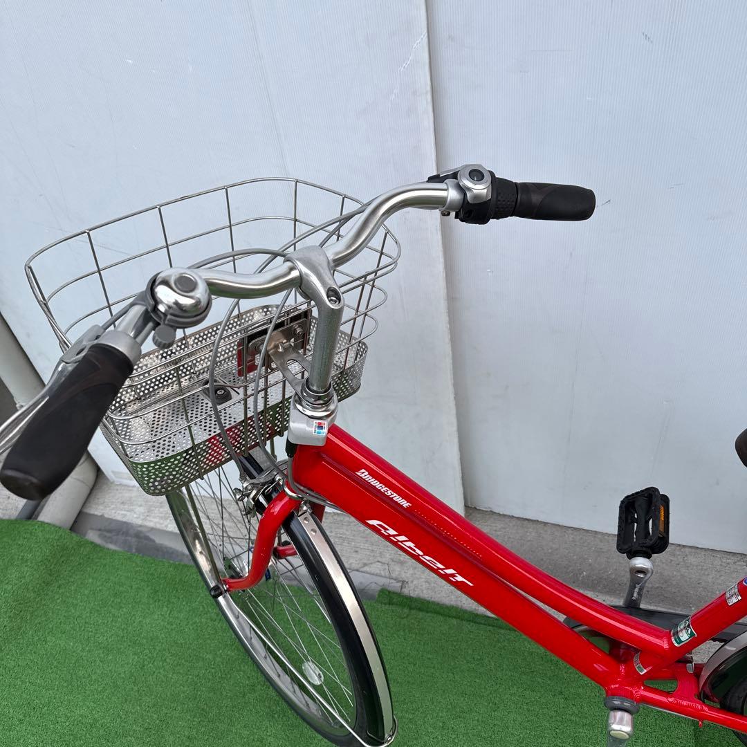 ブリヂストン アルベルト自転車 26インチ 内3速 オートライト レッド