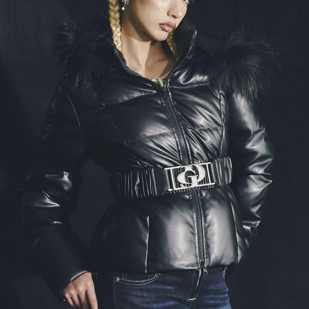 ゆゆ様専用ページ】GYDA ベルト付きフェイクレザーショートダウン