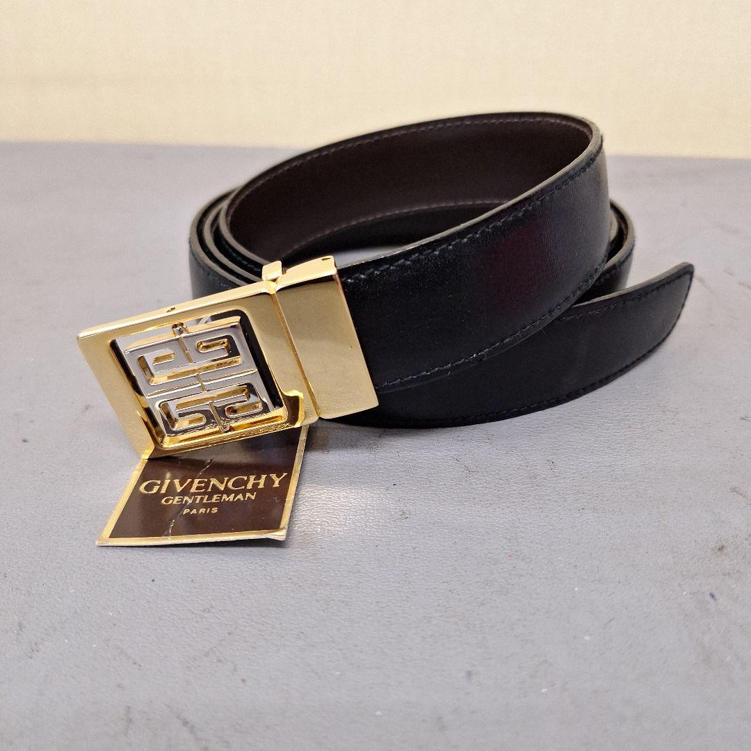 未使用 GIVENCHY ジバンシー メンズ ベルト ブラック イタリー製