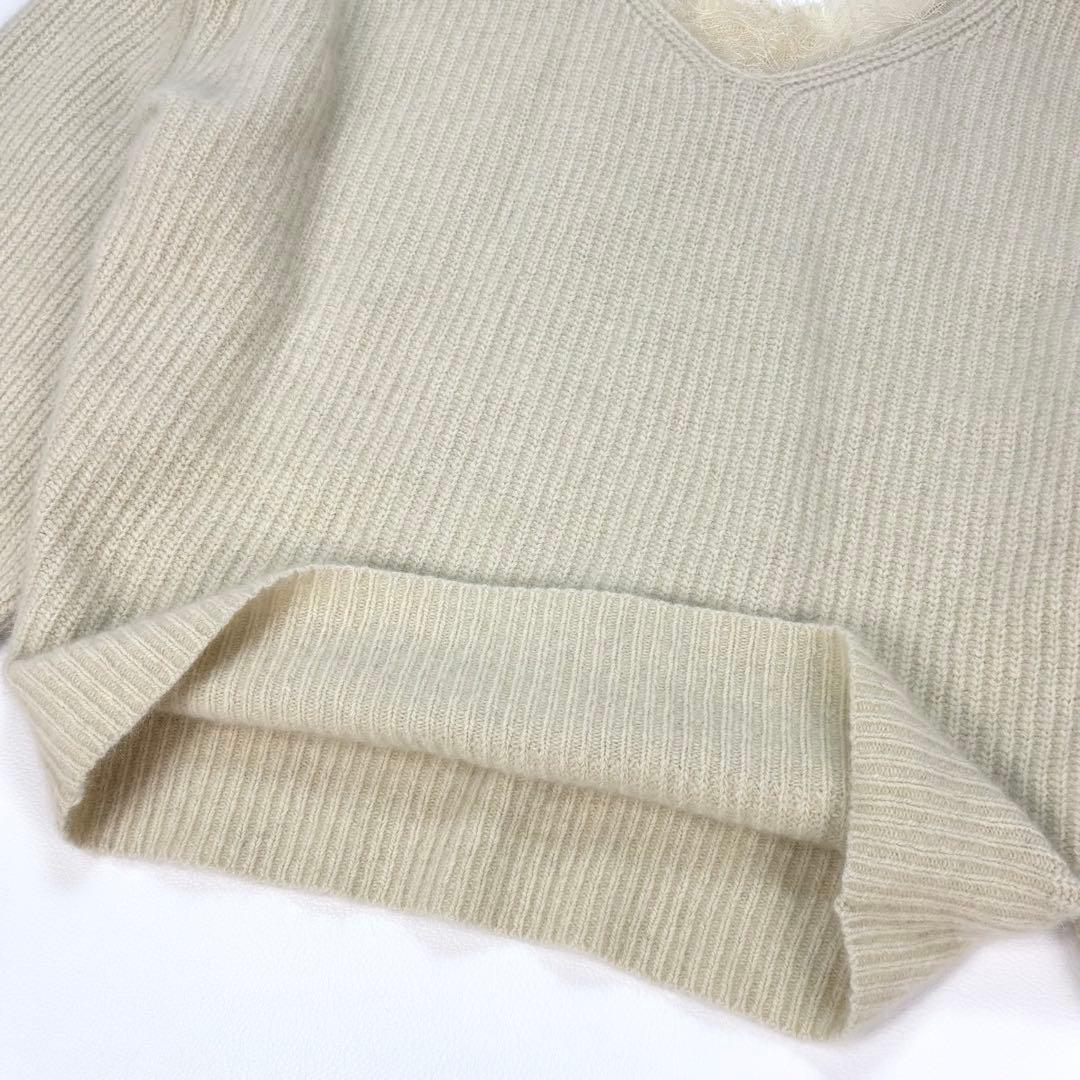 美品✨フレイアイディー レーストリムラクーンニット 23AW フリー