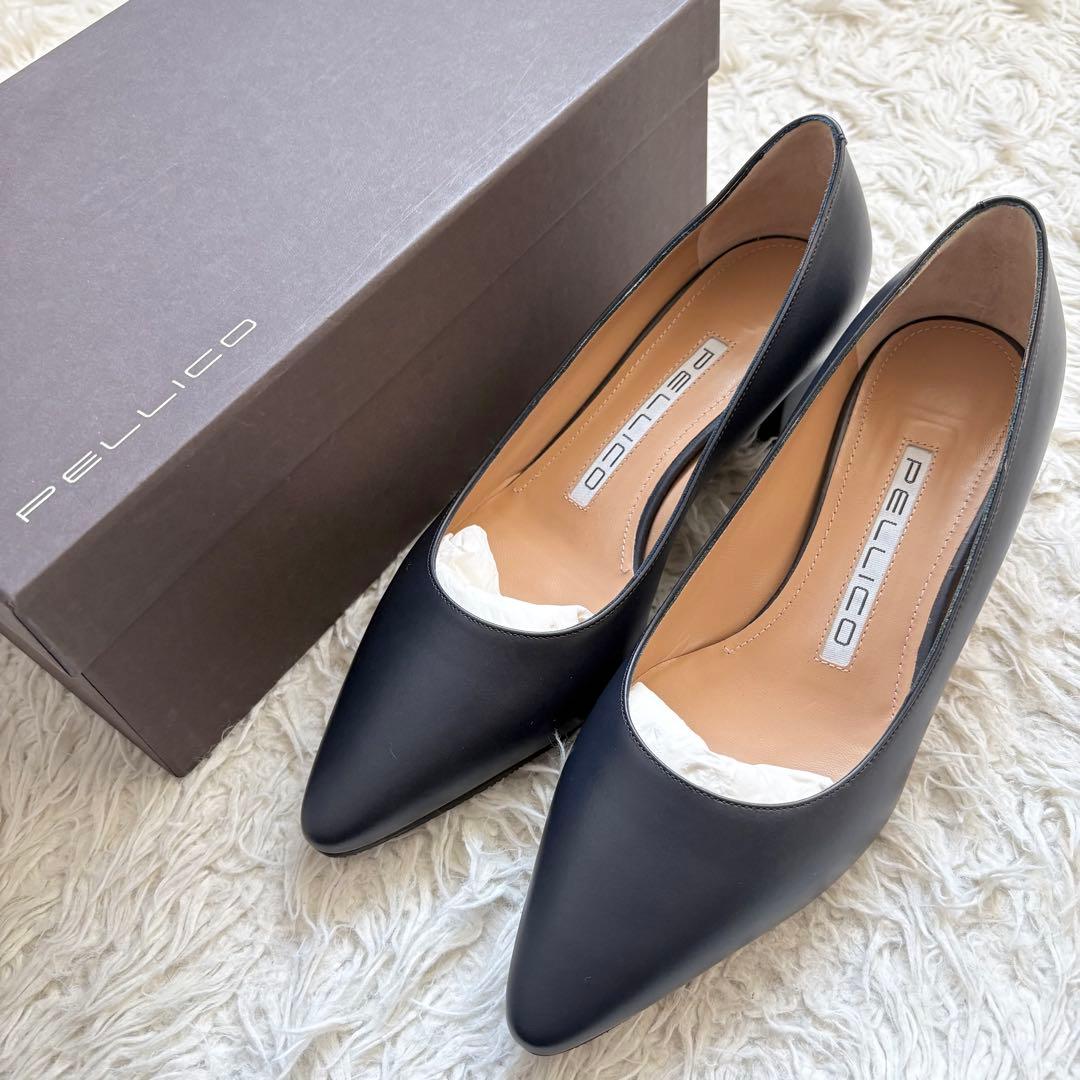 極美品　PELLICO ペリーコ　NEBI パンプス　ネイビー　22.5cm 箱