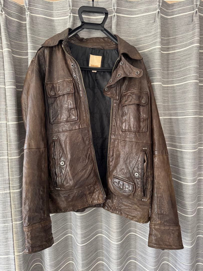 DIESEL ブラウン レザージャケット サイズS