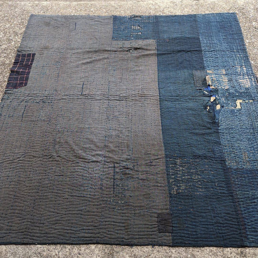 襤褸　厚手　5幅　継ぎ接ぎ　古布　刺し子　リメイク　BORO　アンティーク