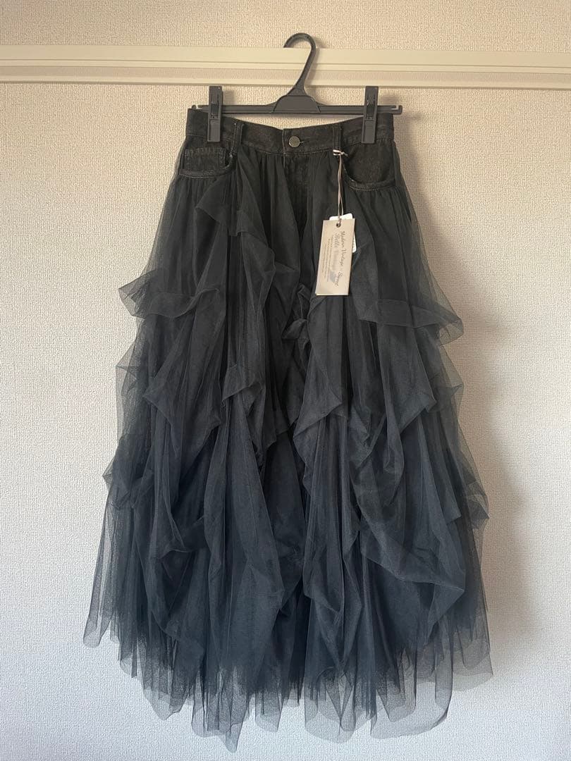 【未使用】ラベルエチュード デニムcarrie ボリュームチュールスカート