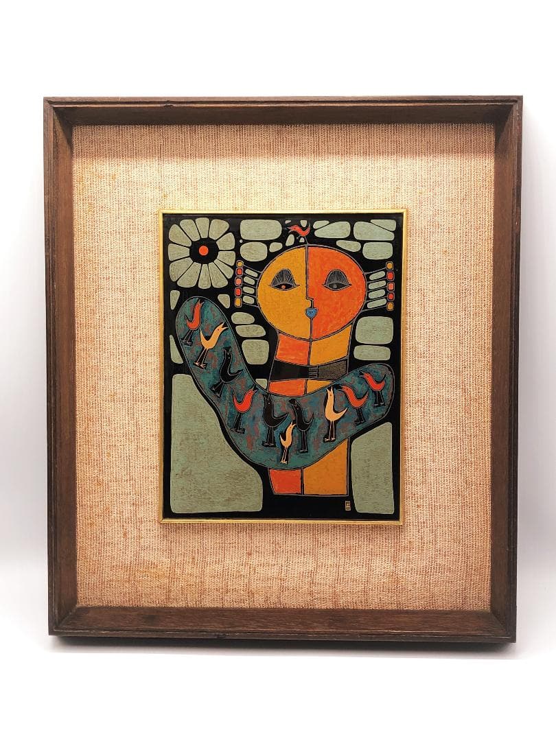 【 国方善親 作『埴輪』】　漆画　日展系　讃岐漆芸美術館収蔵作家　N0505B