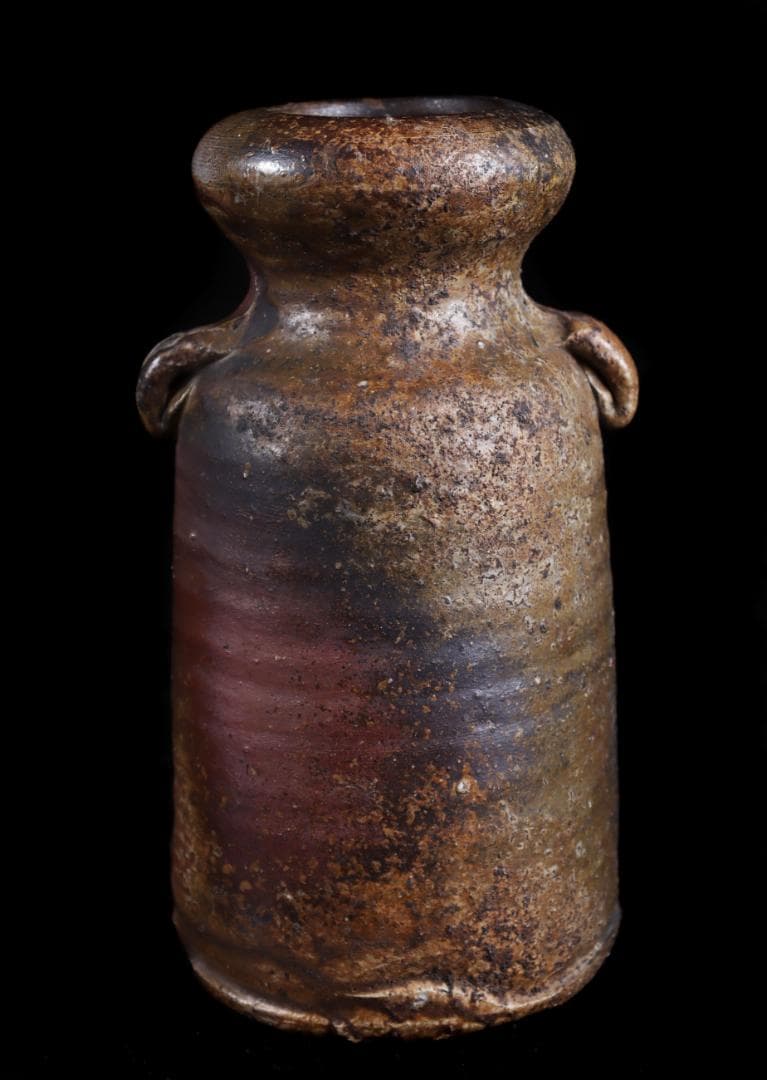 備前焼 人間国宝伊勢崎淳 耳付 花生 花入 陶芸 備前焼 備前焼人間国宝 伊勢崎 淳 共箱付緋襷徳利14 備前焼卸・小売