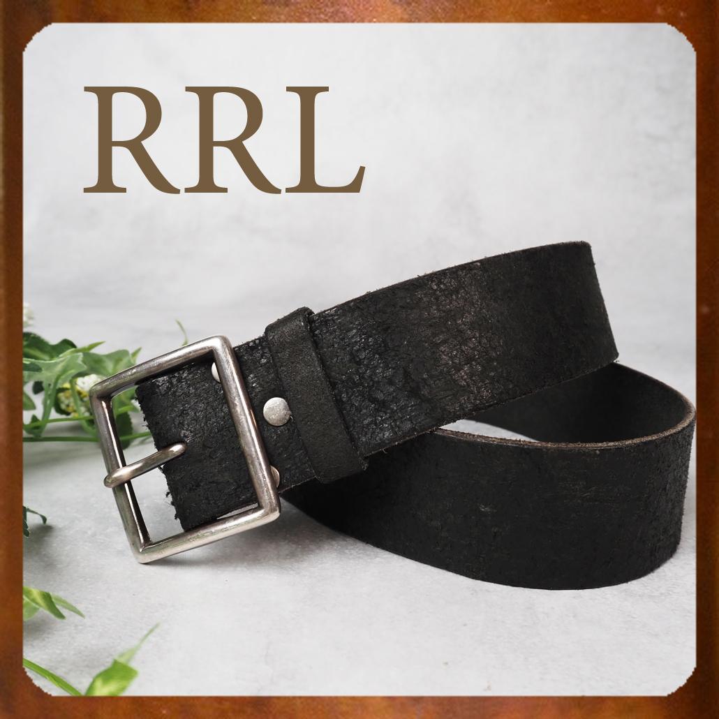 現行モデル RRL ディストレスト レザー ベルト ブラック 30