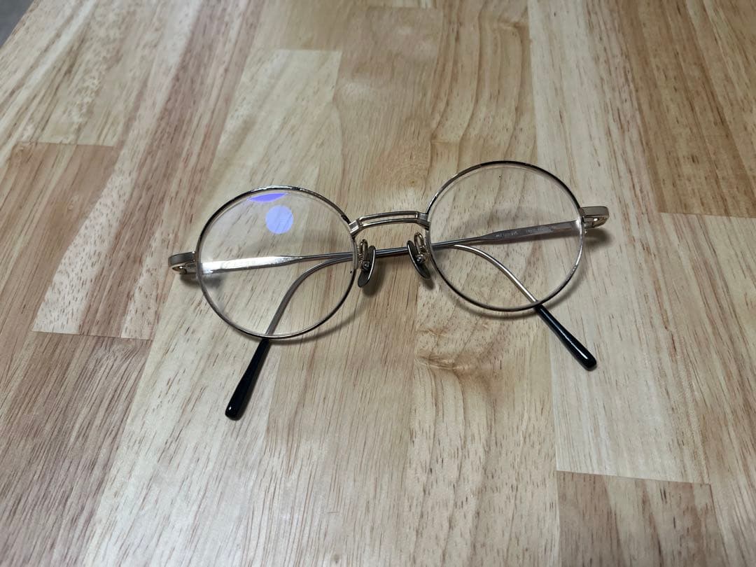 金子眼鏡 メガネ メタルフレーム 黒、ゴールド