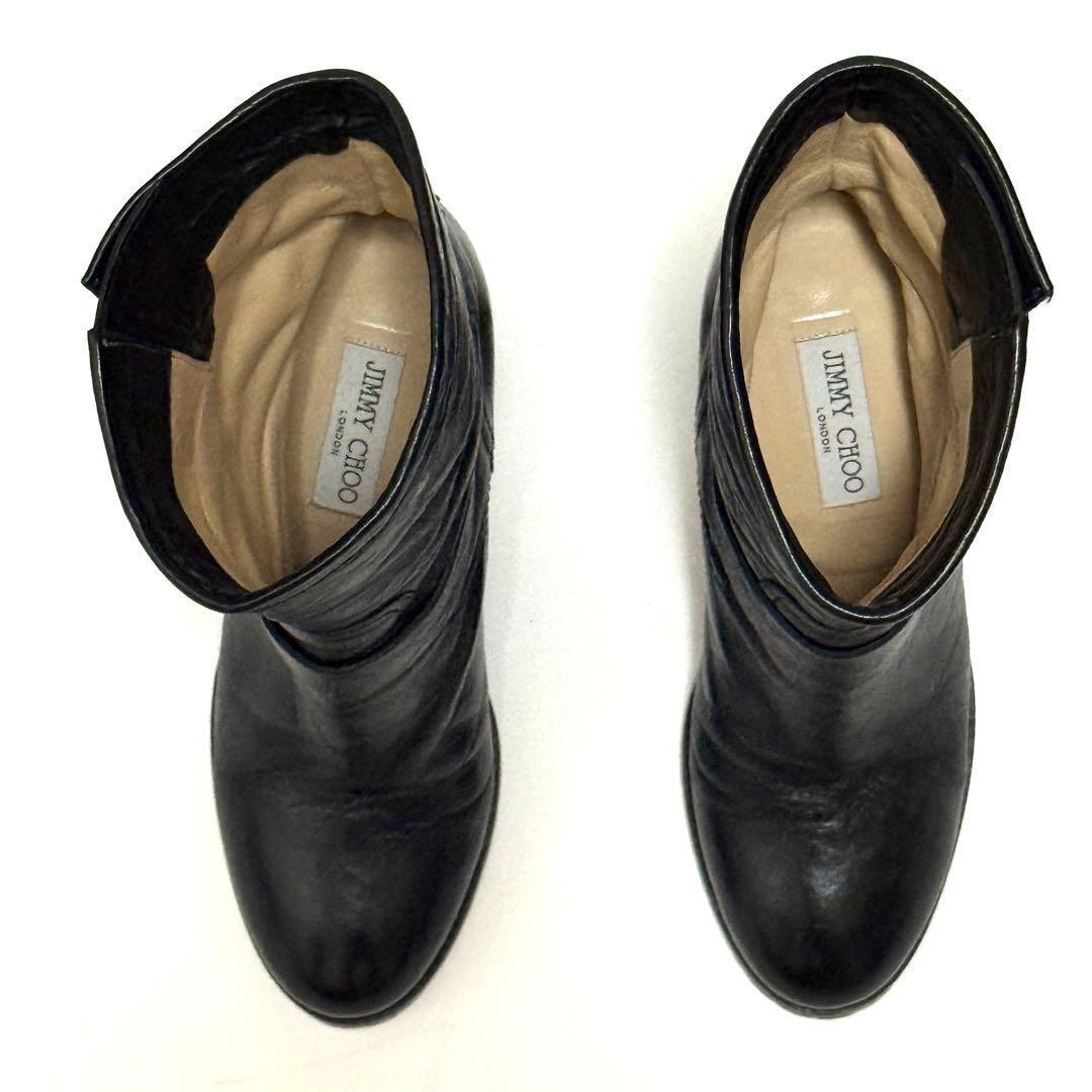 ジミーチュウ エンジニアブーツ サイズ38 1/2 サイドベルト ゴールド