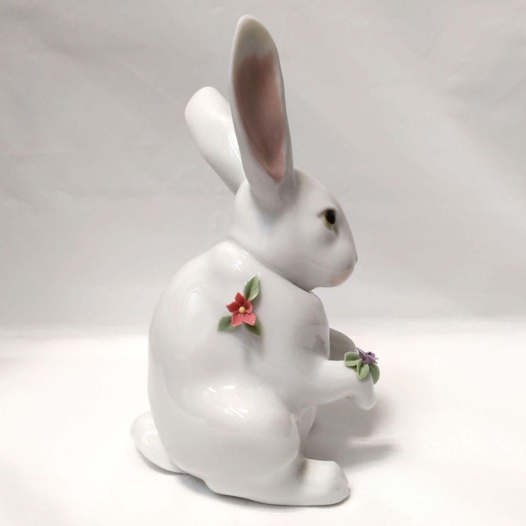LLADRO リヤドロ 花飾りの白うさぎ フィギュリン 陶器人形 - メルカリ