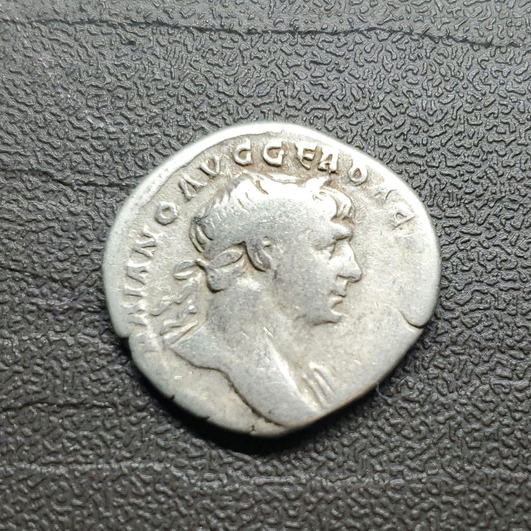 ローマ帝国 トラヤヌス デナリウス銀貨 古代 NGC鑑定 AU 5/5 5/5 【ダブル5】古代ローマ帝国 トラヤヌス帝