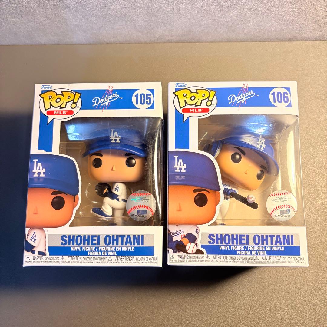新品 大谷翔平 ドジャース 二刀流 POP！ MLB フィギュア 2体 箱傷有り