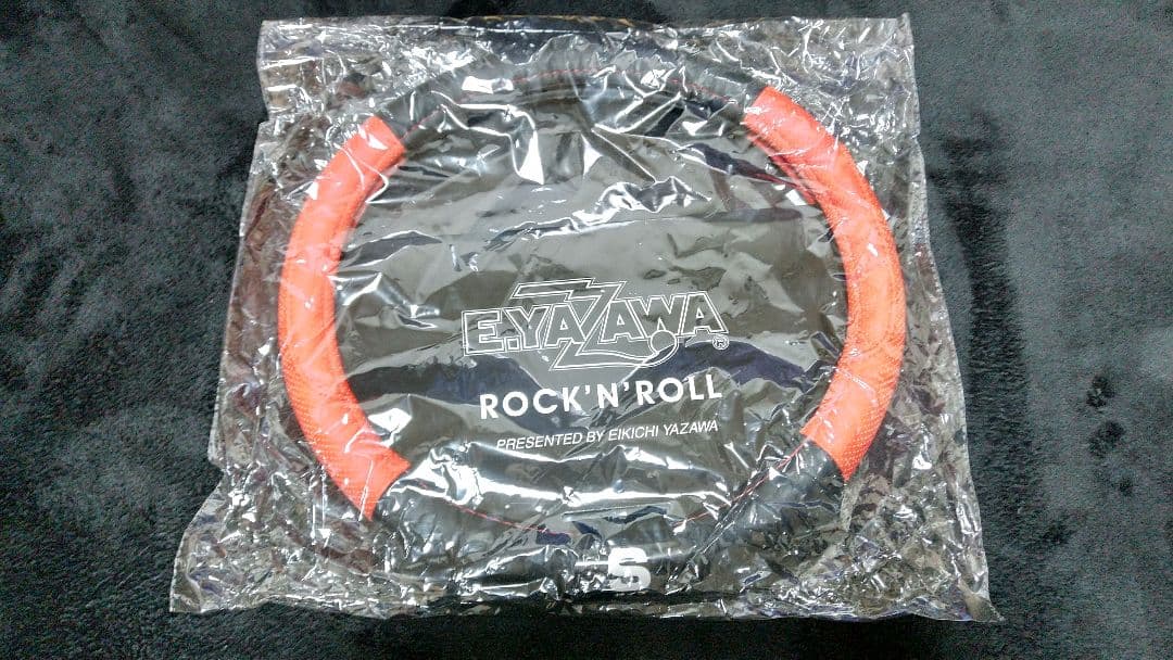 E.YAZAWA ROCK'N'ROLL 赤黒レザーハンドルカバー 矢沢永吉