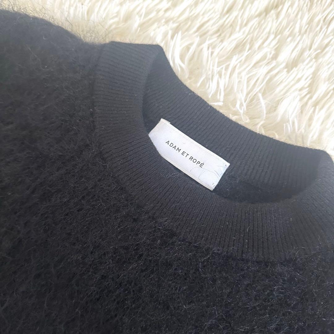 アダムエロペ】モヘヤニット プルオーバー ブラック 黒 FREE
