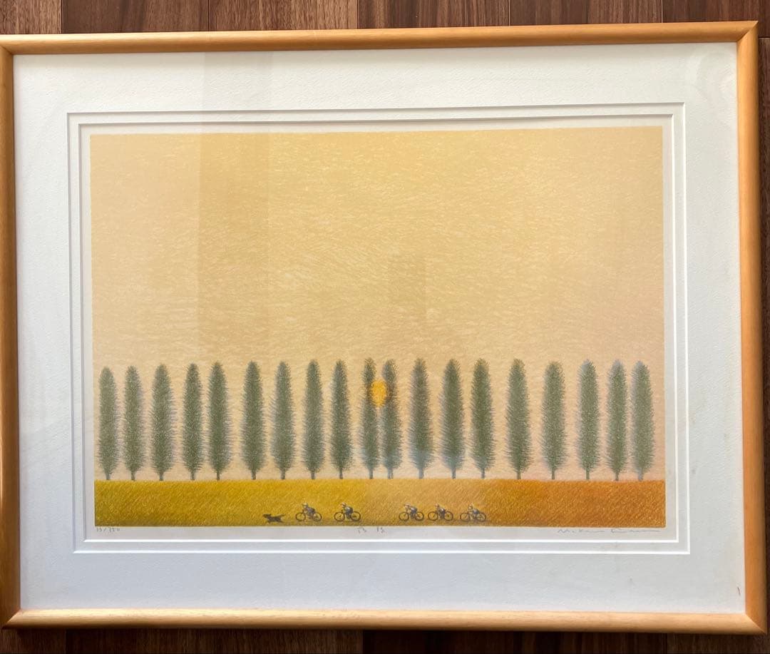 府川誠の落陽（？）リトグラフ