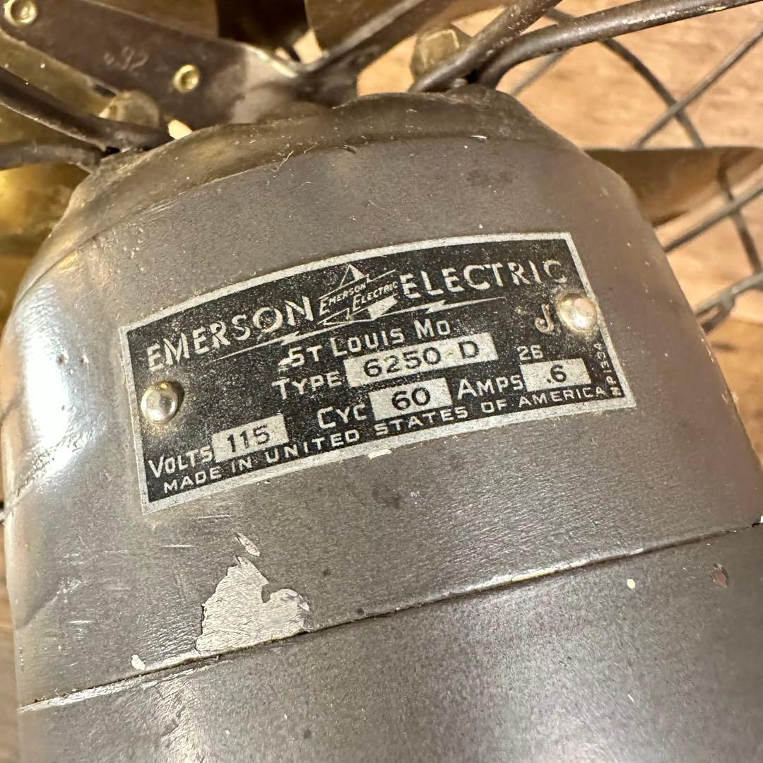 実働】戦前モデル EMERSON 6250-D 10インチ真鍮4枚羽ファン - メルカリ