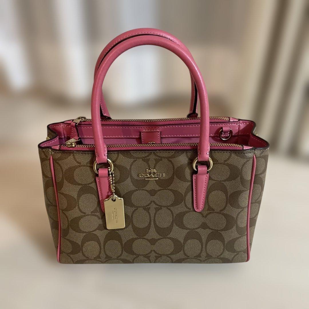 COACH バッグ ブラウン/ピンク
