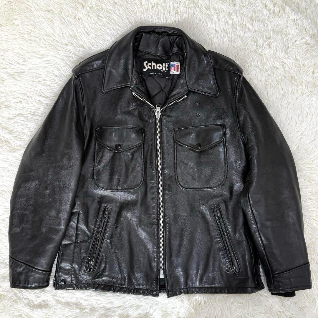 アイロン台様✨Schott ショット ポリスマンジャケット 602 レザー 40