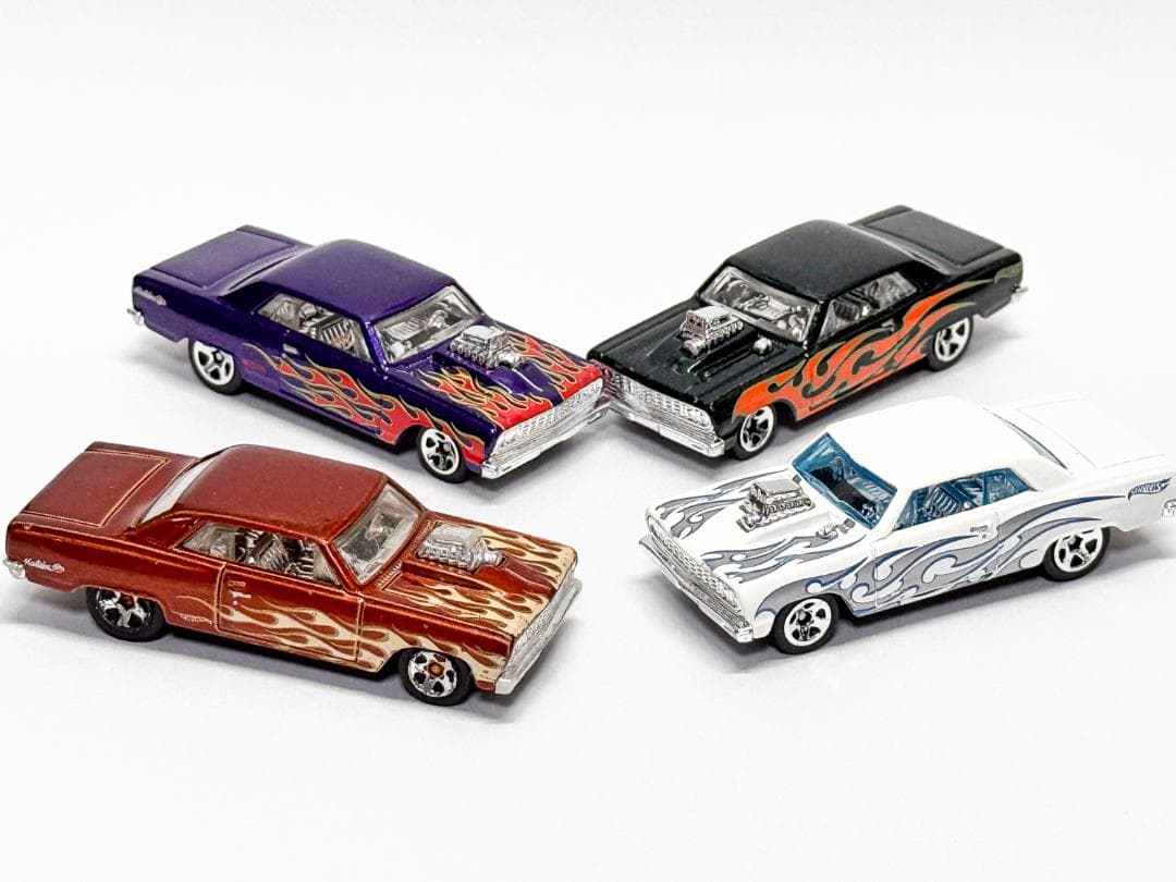 ホットウィール ★ 64 CHEVY CHEVELLE SS ★ 4台セット Hot Wheels 2020 25TH Super Treasure Hunt '64 Chevy Chevelle SS