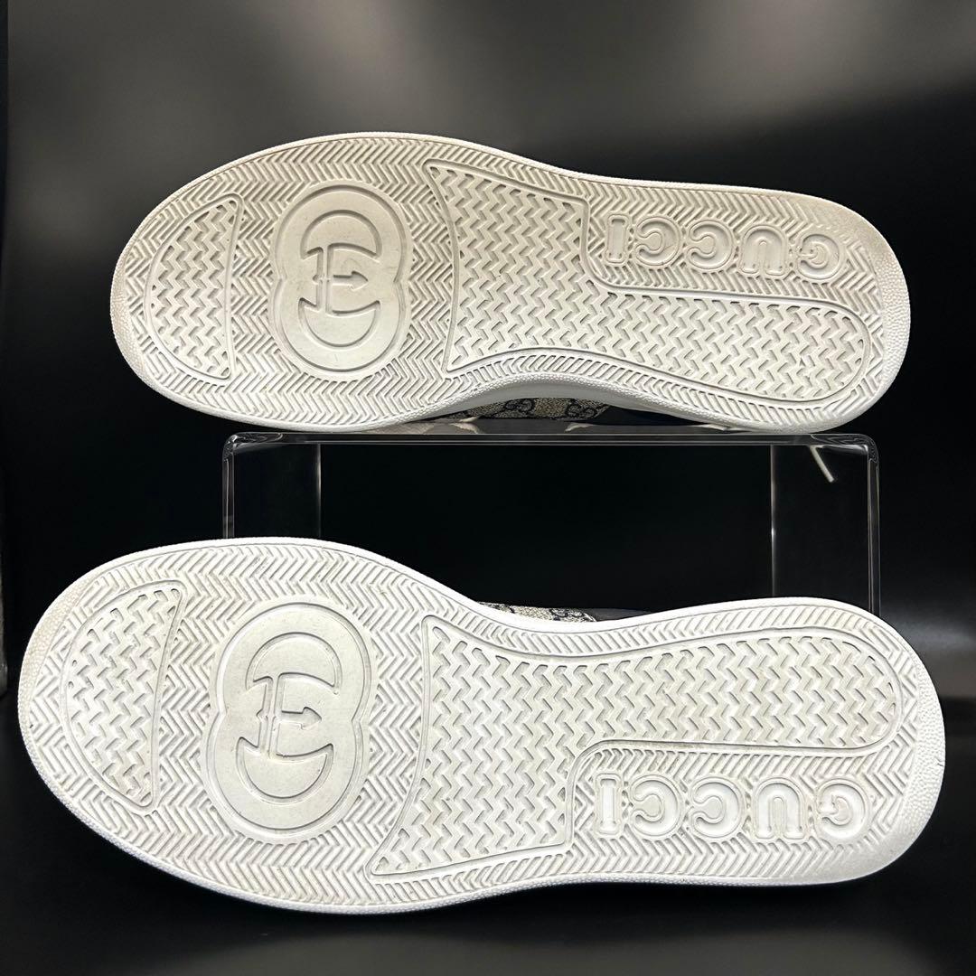 極美品】グッチ ローカットスニーカー GG柄 厚底 メンズ PVC グレー