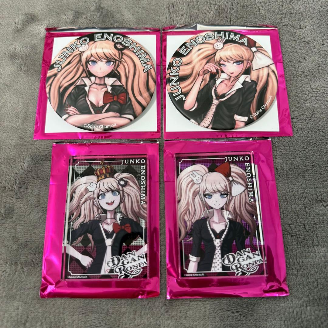 ダンガンロンパ展 アクリルブロック 缶バッジ 15周年 江ノ島盾子