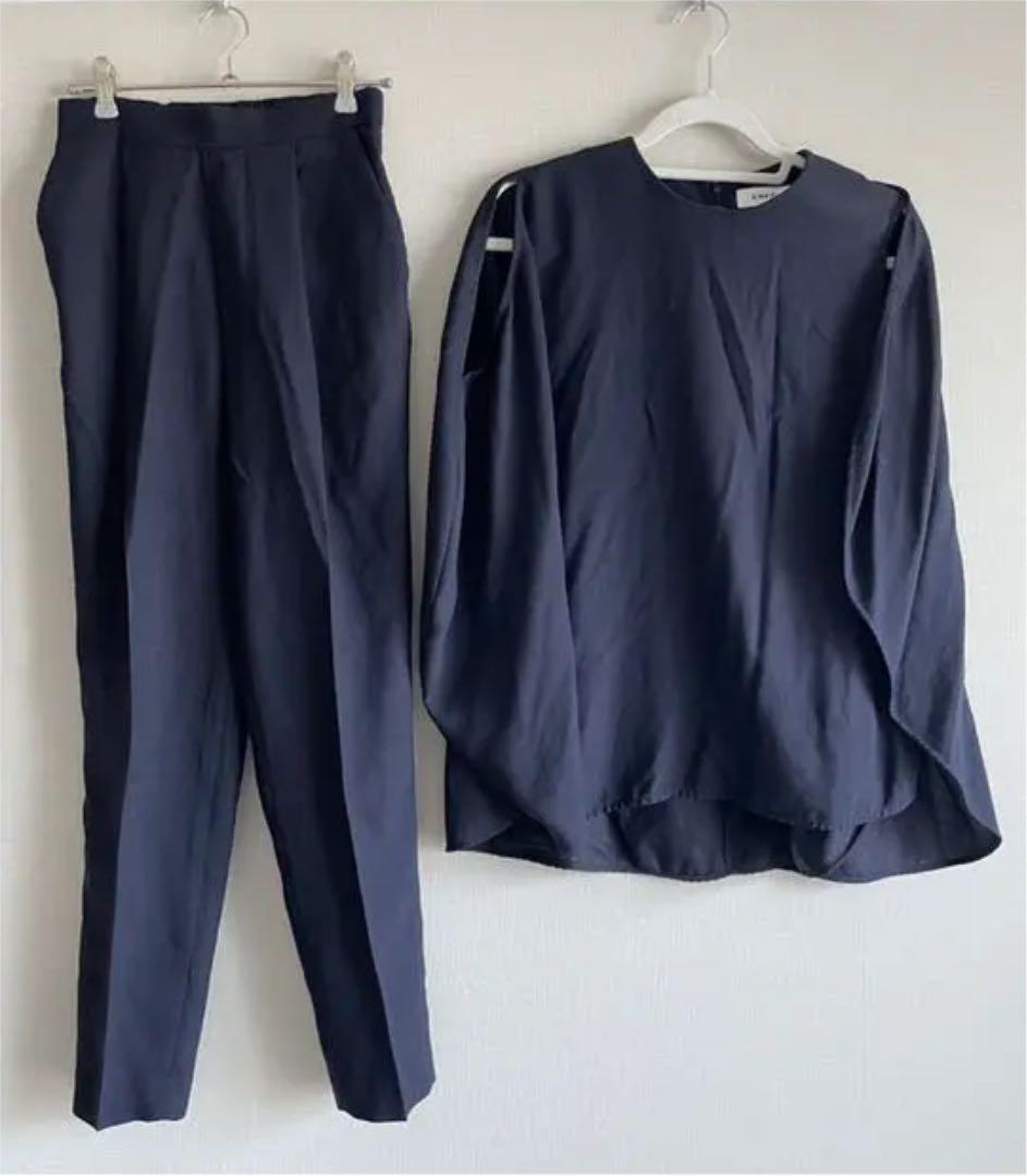 ENFOLD エンフォルド セットアップ　ダークネイビー ENFOLD(エンフォルド)｜FLARE DRESS/ダークネイビー の通販｜ELLESHOP