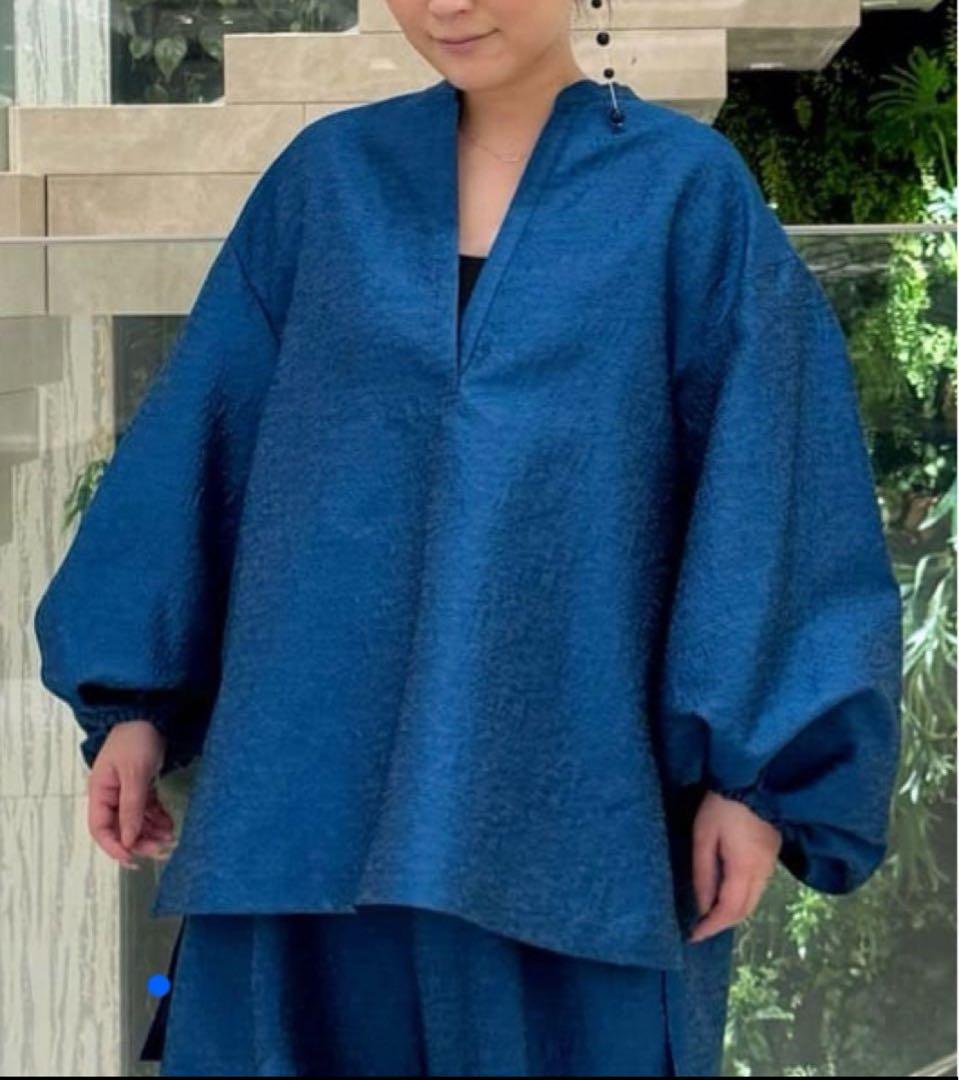 ADOREアドーア】ラスタージャガードブラウス38《ブルー》 - メルカリ