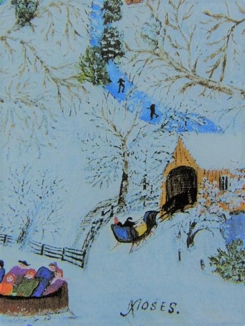 グランマ・モーゼス、『橇乗り』、希少画集画、状態良好 - メルカリ
