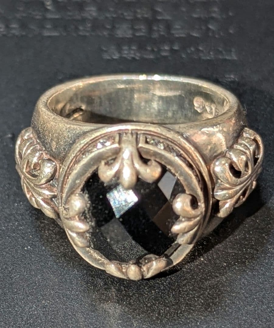 超レアA&G石付きシルバーリング シルバー リング 17号-25号 いぶし加工 JK-3534 - AVALANCHE OFFICIAL