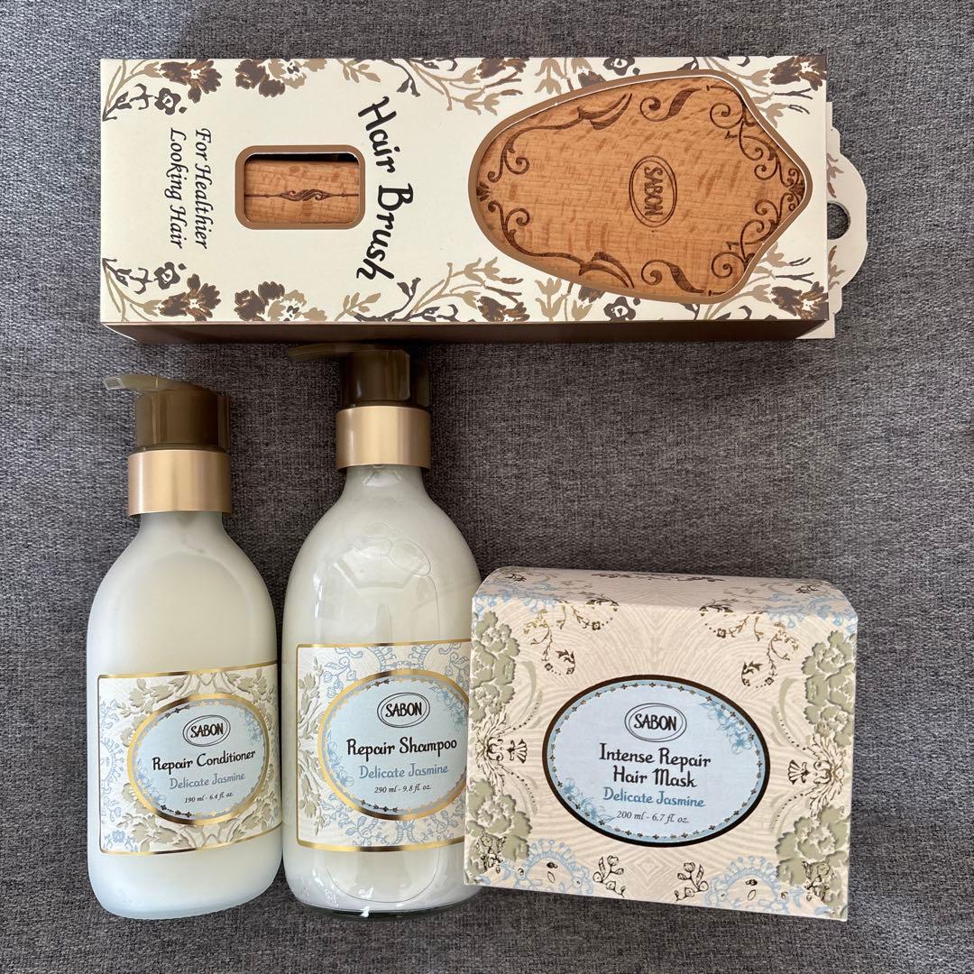 ⭐︎SABON リペアシャンプー＆コンディショナー&リペアマスク&ブラシ ヘッドスクラブ クラリファイング｜SABON他、3商品を使った口コミ