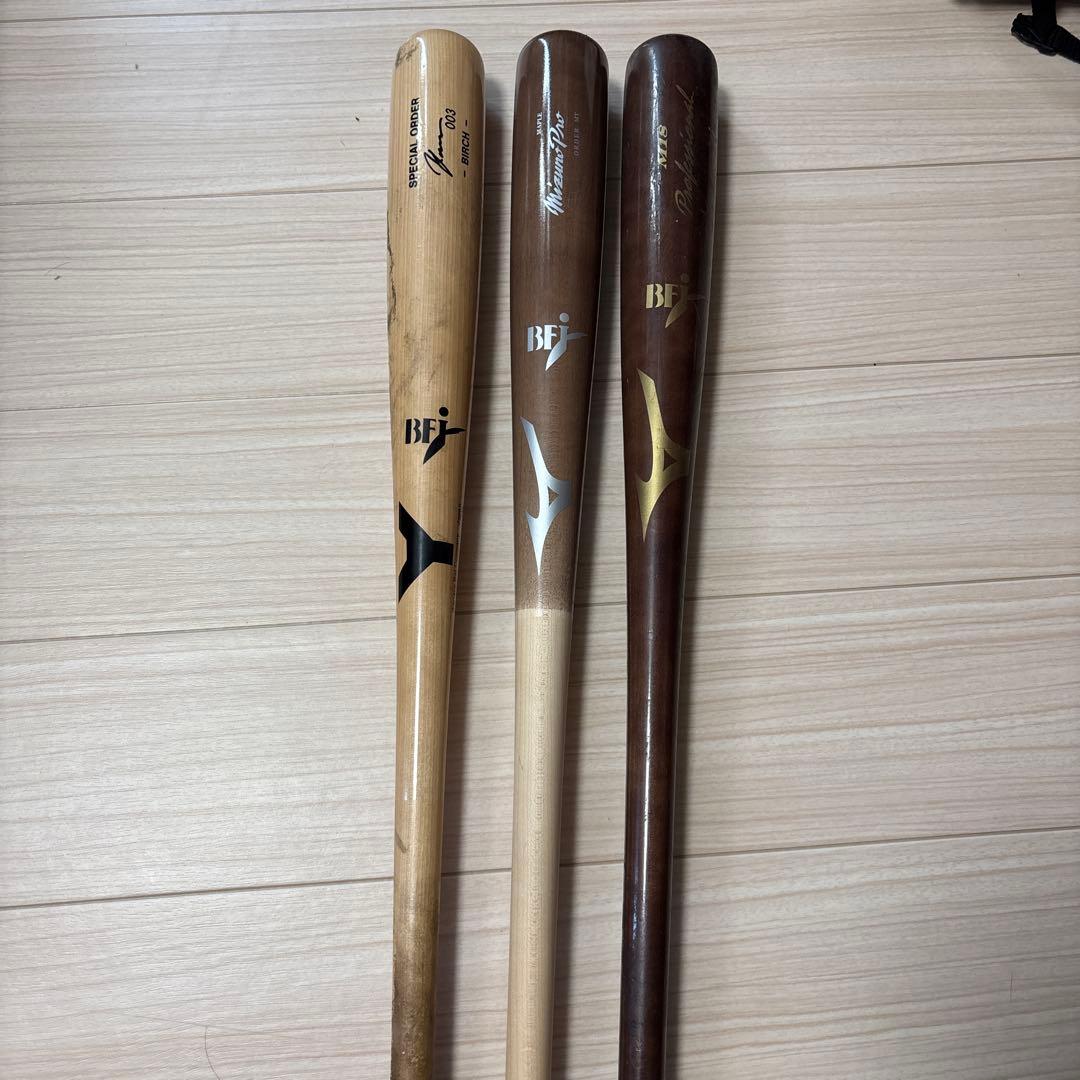 Mizuno BFJシリーズ 木製バット 2本 ヤナセオーダーバット1本セット 受注生産】【返品不可】 ヤナセ 硬式木製 オーダーバット BFJマーク有