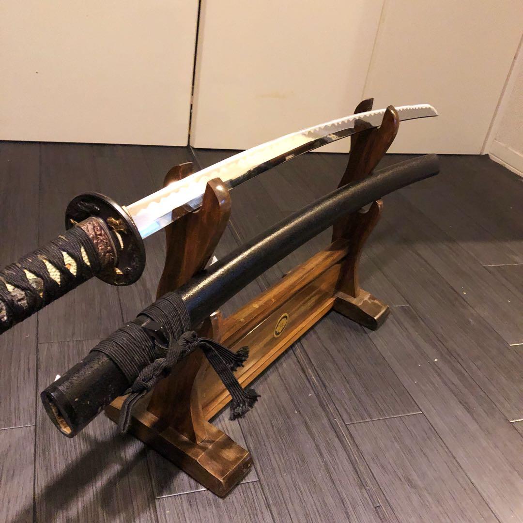 本格模造刀 黒拵え 居合刀 研波刃 合金 本格模擬刀 - メルカリ