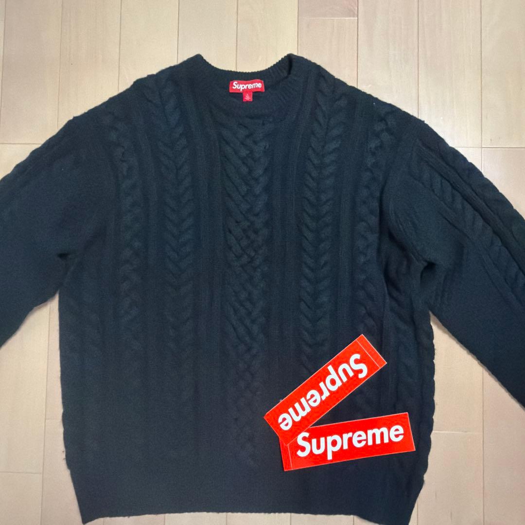 Supreme ケーブルニットセーター ブラック