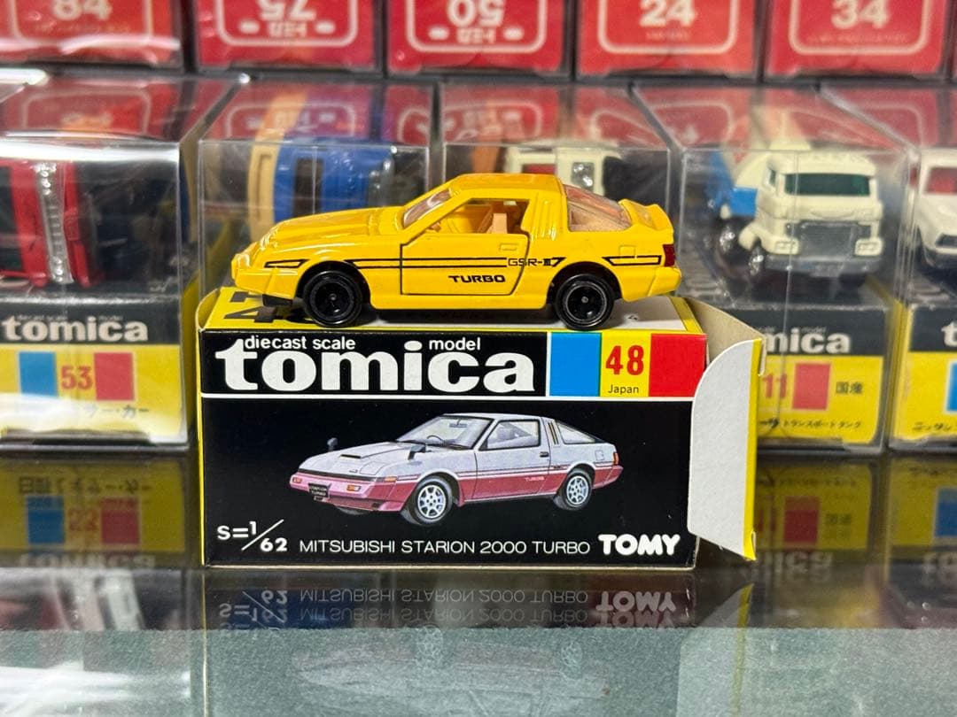 トミカ 三菱 スタリオン 2000ターボ 日本製 黒箱 黒箱トミカ No.48 三菱 スタリオン 2000 ターボ ビクトリー｜子ども
