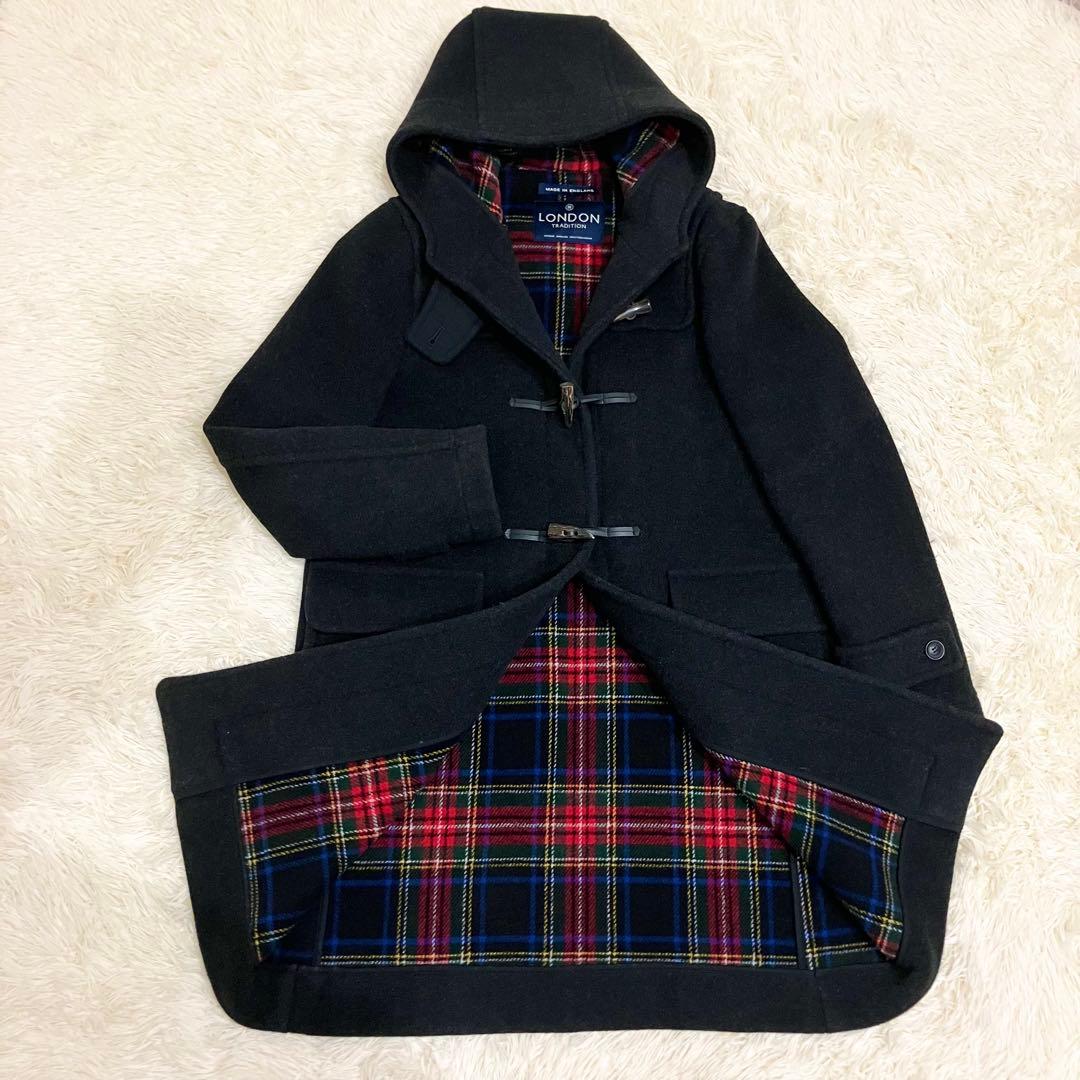 クリスマスカラー✨　ロンドントラディション　ダッフルコート　チェック柄　Lサイズ