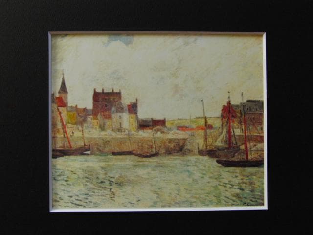 ポール・ゴーギャン、【ディエプ港】、希少な画集画より