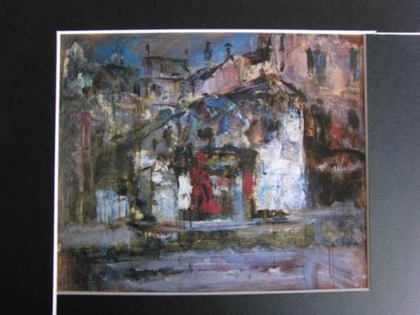 大島士一、メニール・モンタン、希少画集画、新品額装、状態良好