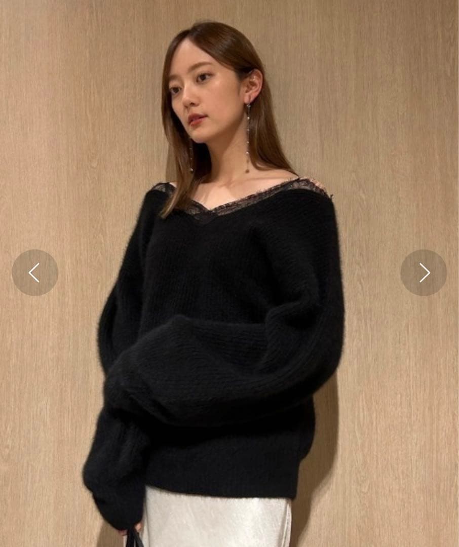 フレイアイディー レーストリムラクーンニット