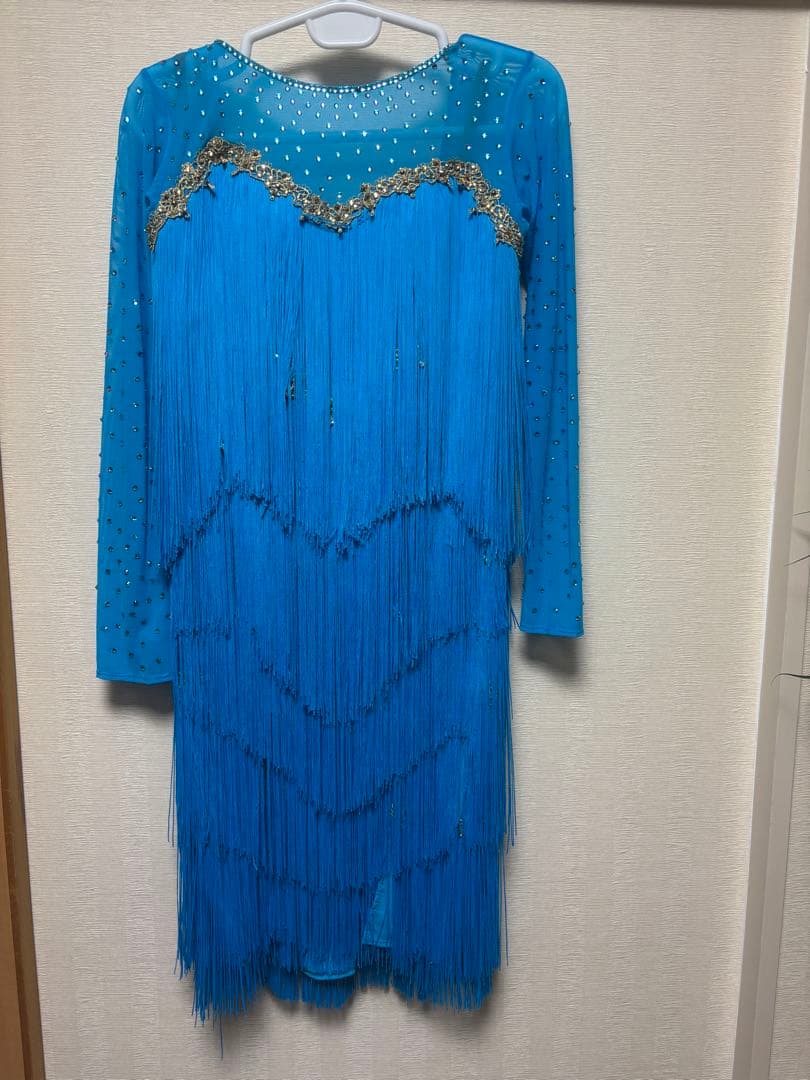 美品タカダンス　社交ダンスドレス　ラテン　フリンジ