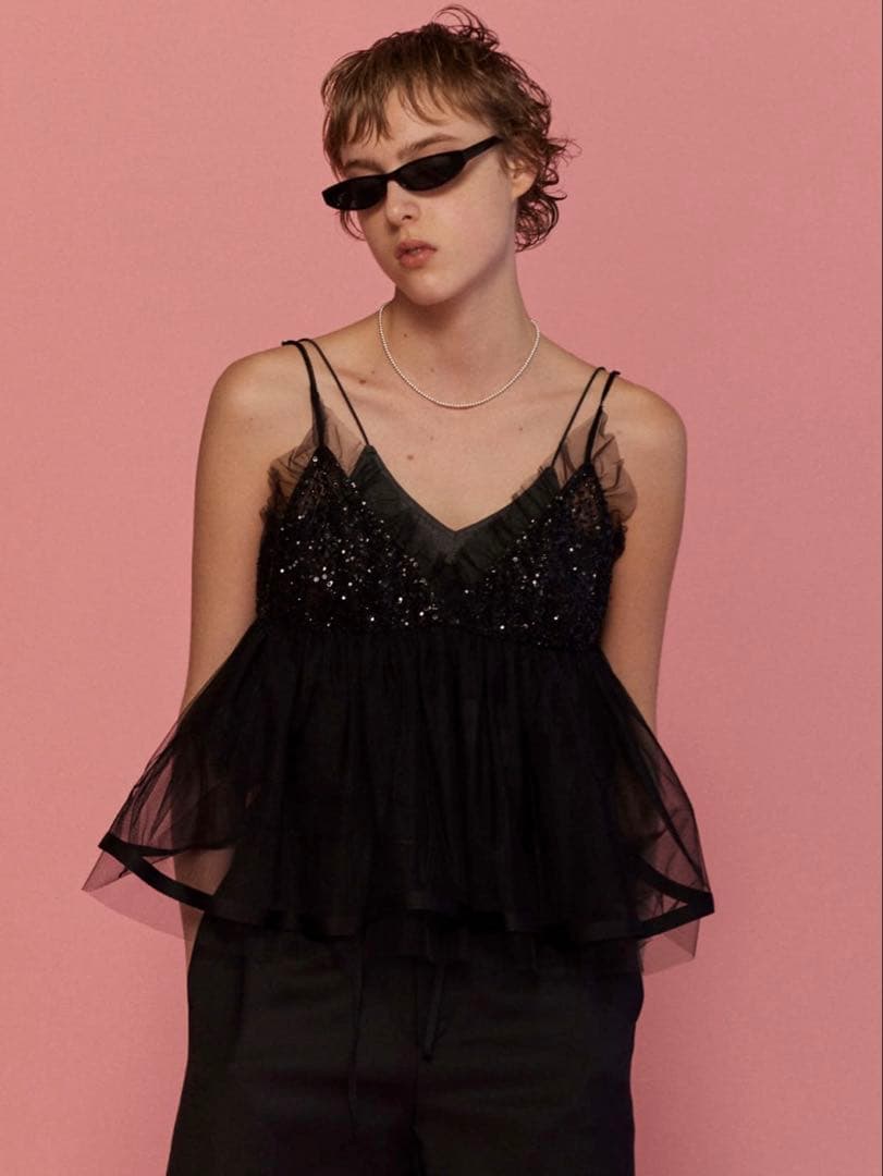 メゾンスペシャル　Shining Tiered Camisole Tunic