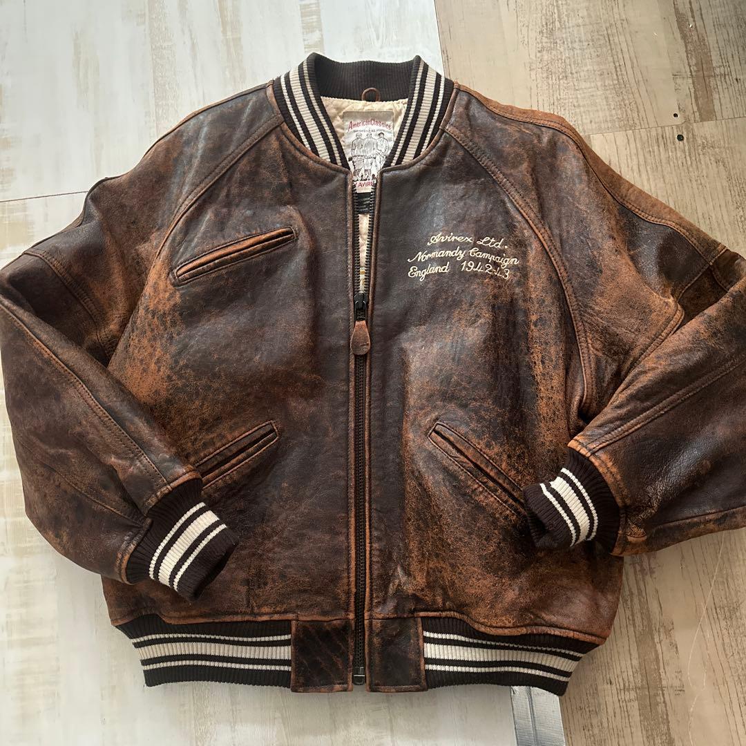 AVIREX アヴィレックス　アーチロゴ　80s レザージャケット　本革　S