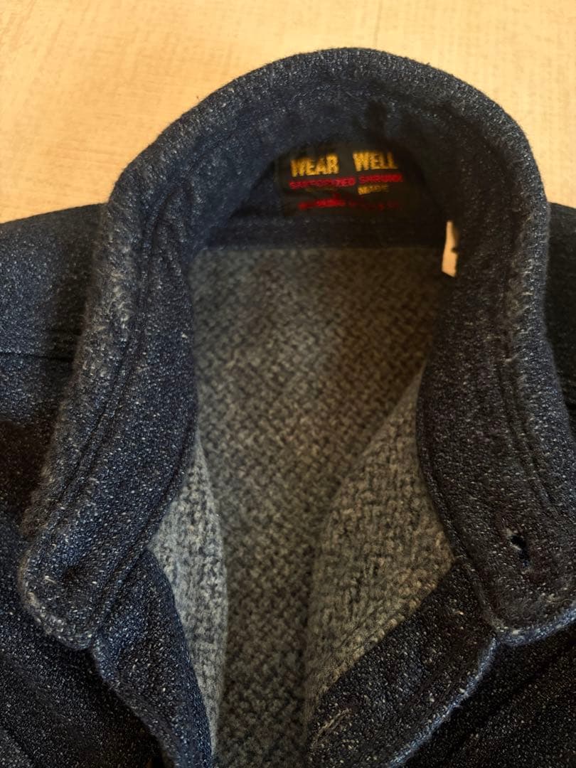 レア ウエス UES インディゴエクストラベビーネルシャツ 裏起毛 1 日本