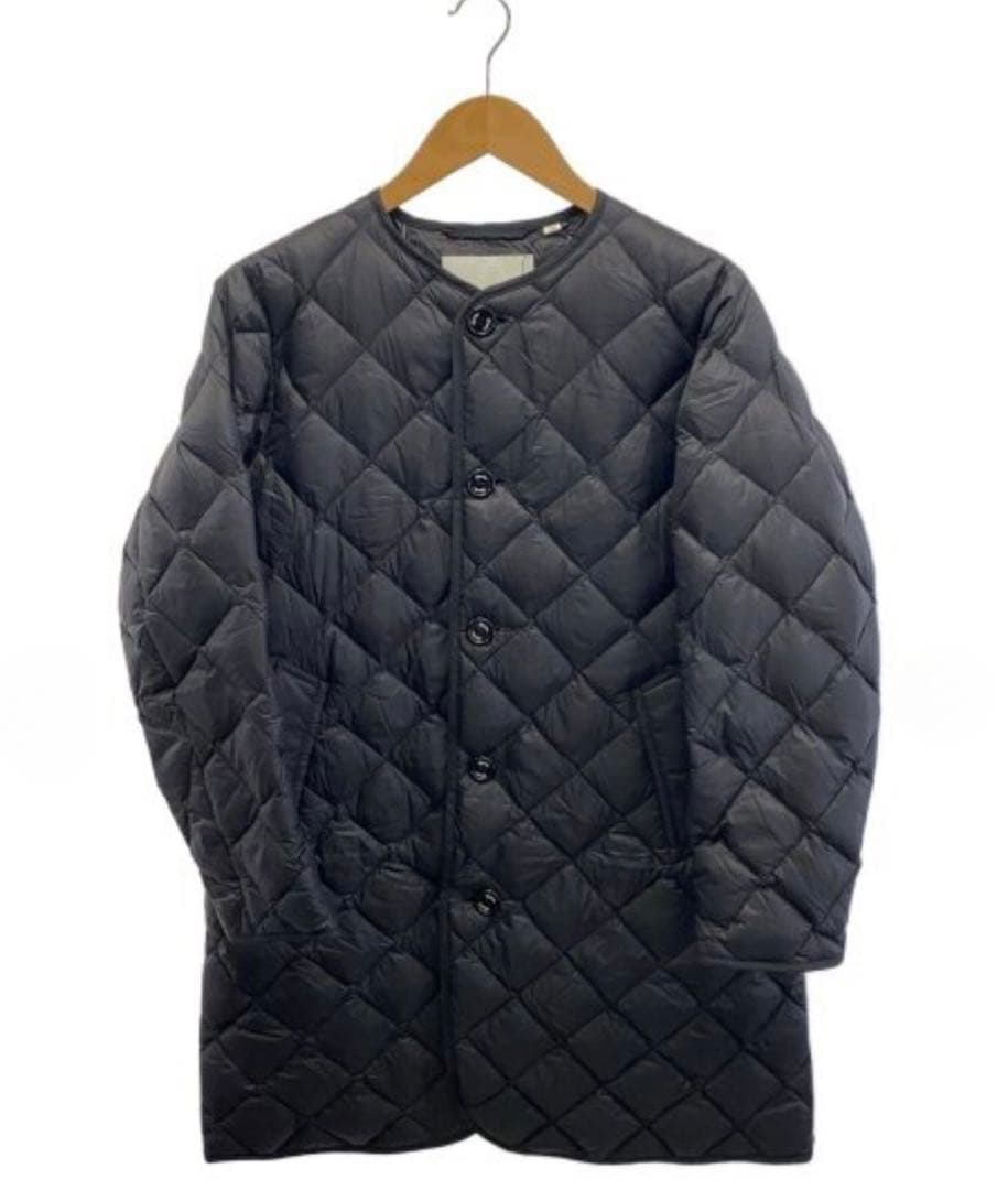 ジムフレックス　ロング キルト ダウン　ノーカラー キルティング　ダイヤ　黒 L